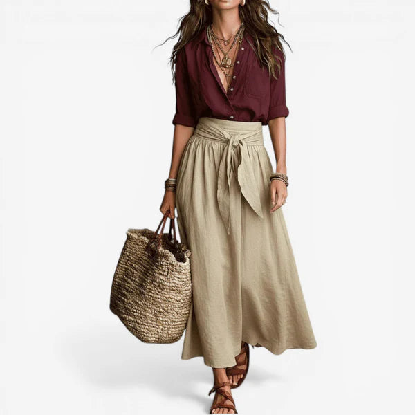 Sofía | Conjunto falda larga y blusa