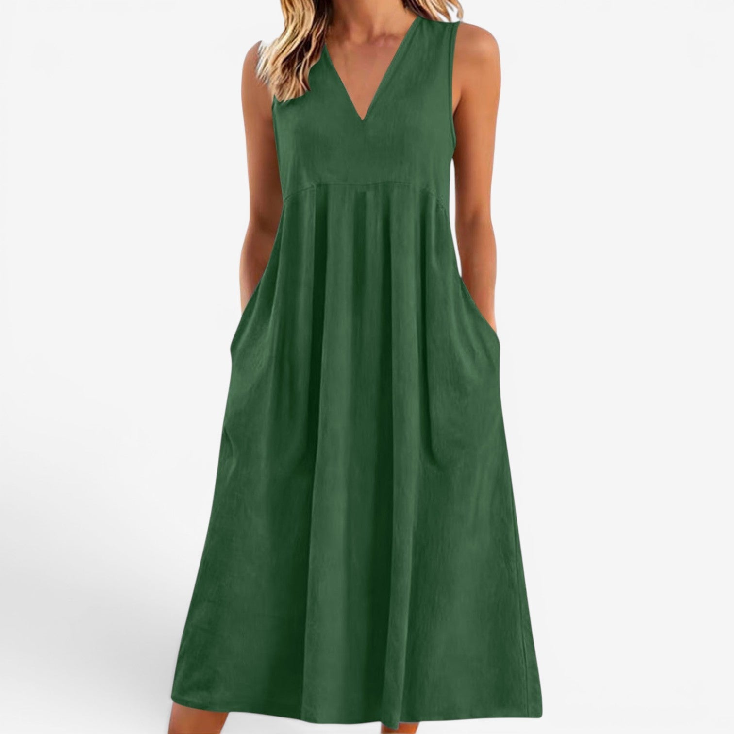 Suzaine | Vestido midi acampanado