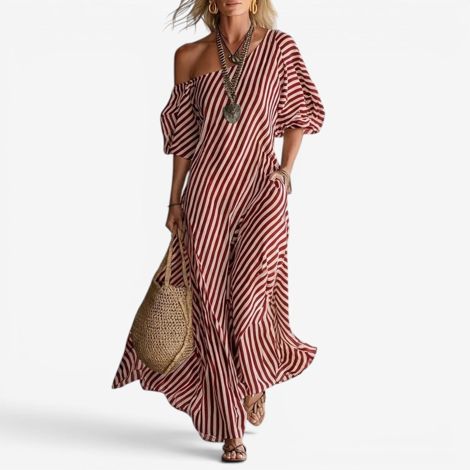 Izzy | Vestido largo con hombros al descubierto