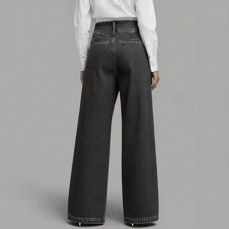 Anya | Jeans con efecto envolvente y superposición frontal asimétrica
