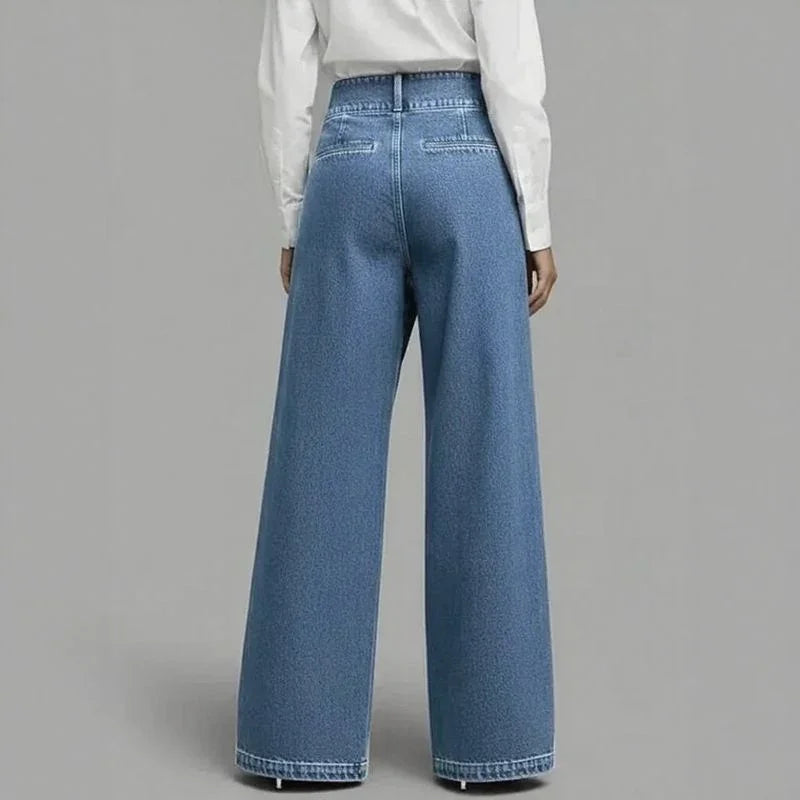 Anya | Jeans con efecto envolvente y superposición frontal asimétrica
