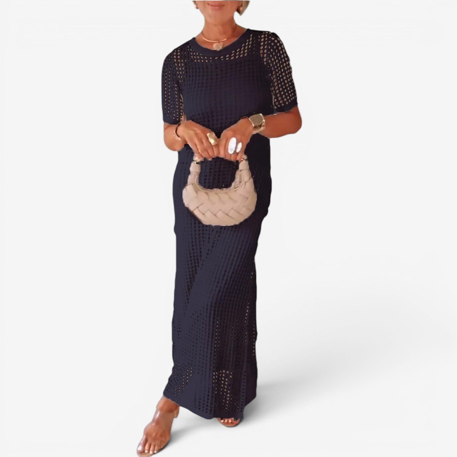 Sally | Vestido maxi de punto calado
