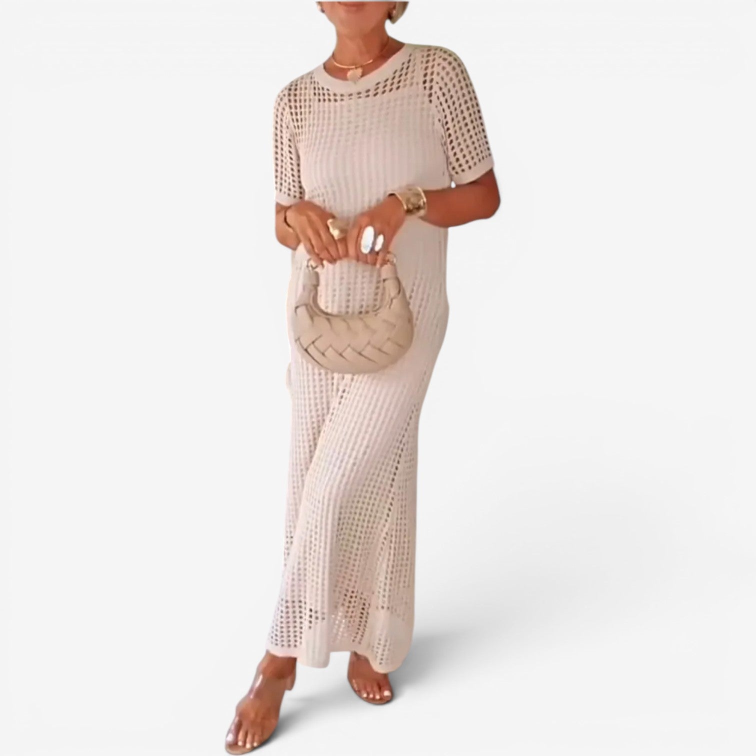 Sally | Vestido maxi de punto calado