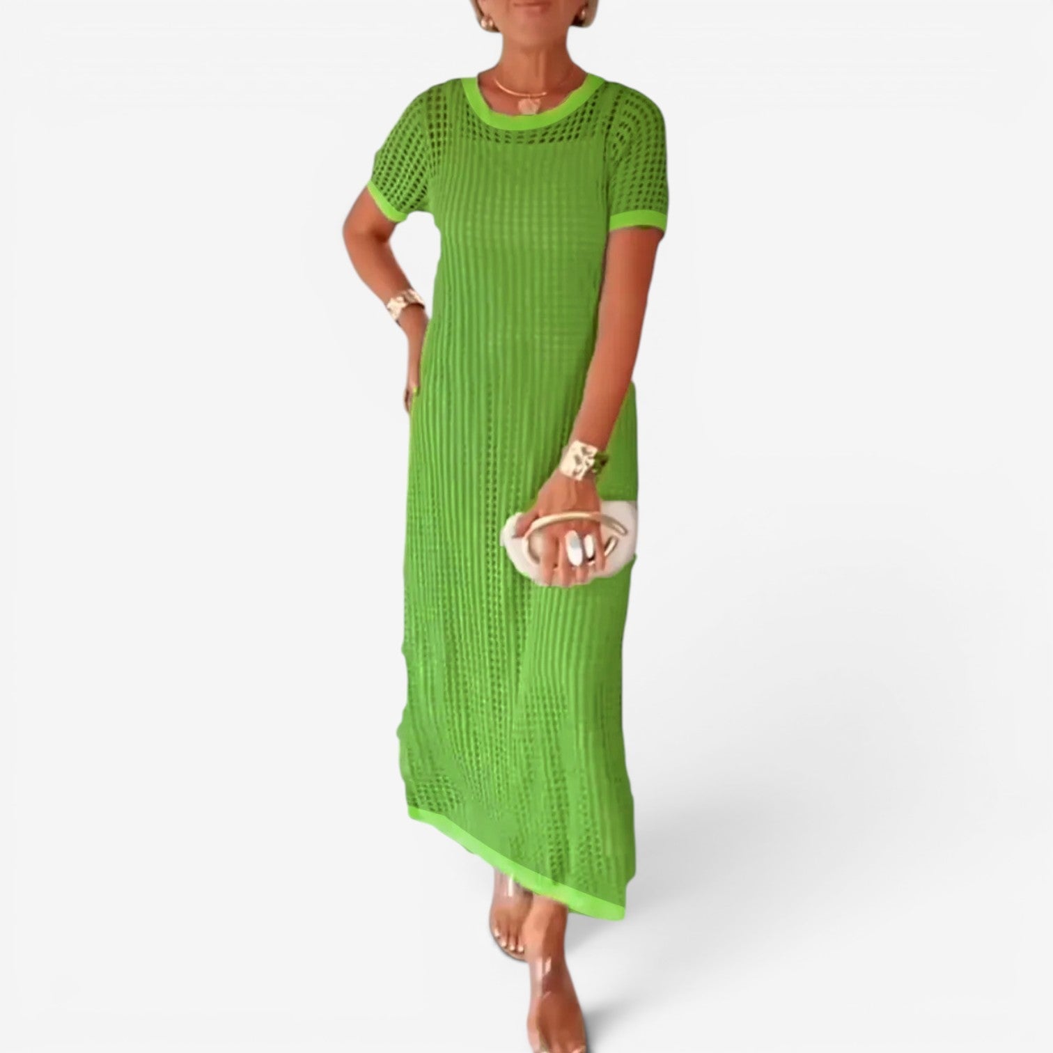 Sally | Vestido maxi de punto calado