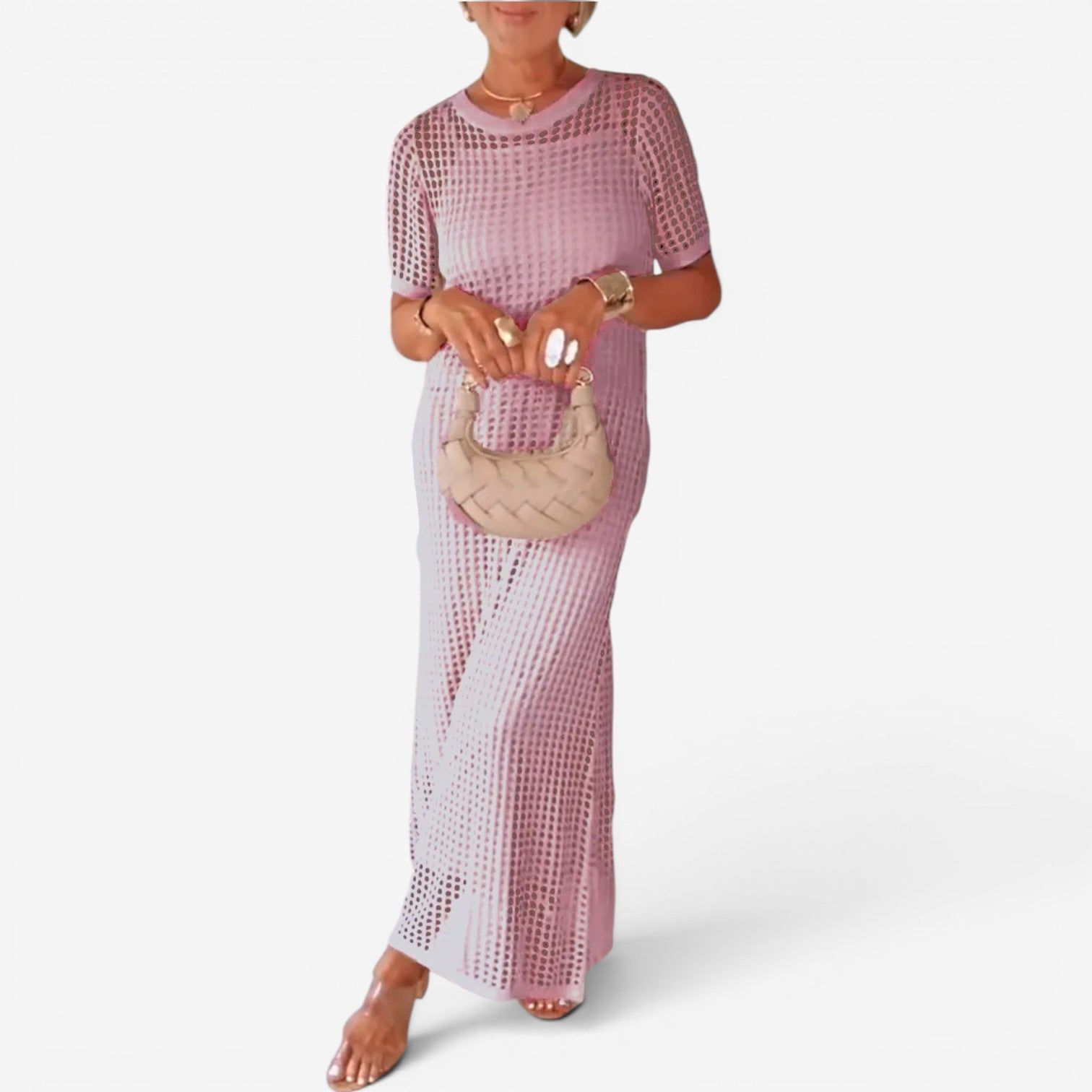 Sally | Vestido maxi de punto calado