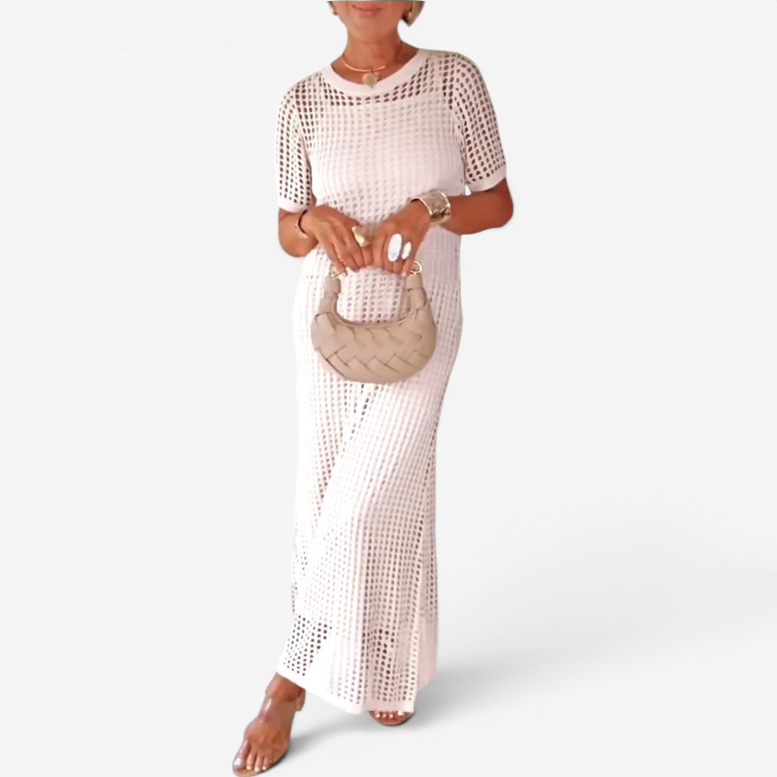 Sally | Vestido maxi de punto calado