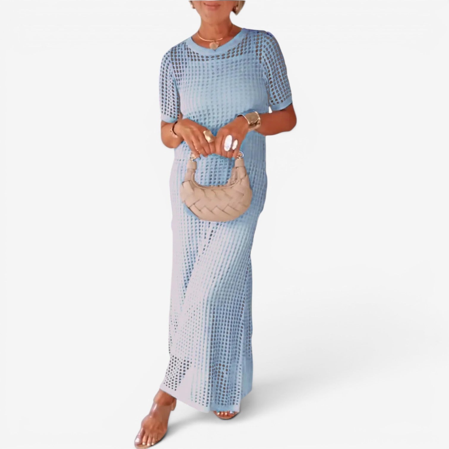 Sally | Vestido maxi de punto calado