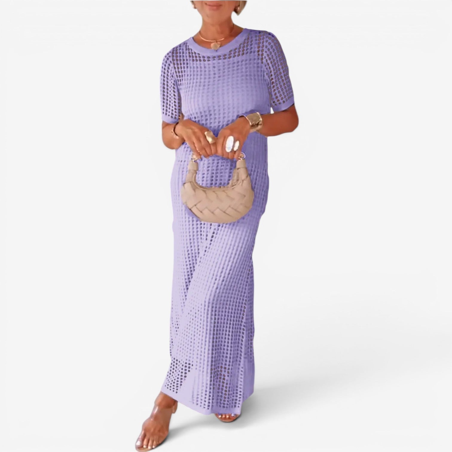 Sally | Vestido maxi de punto calado
