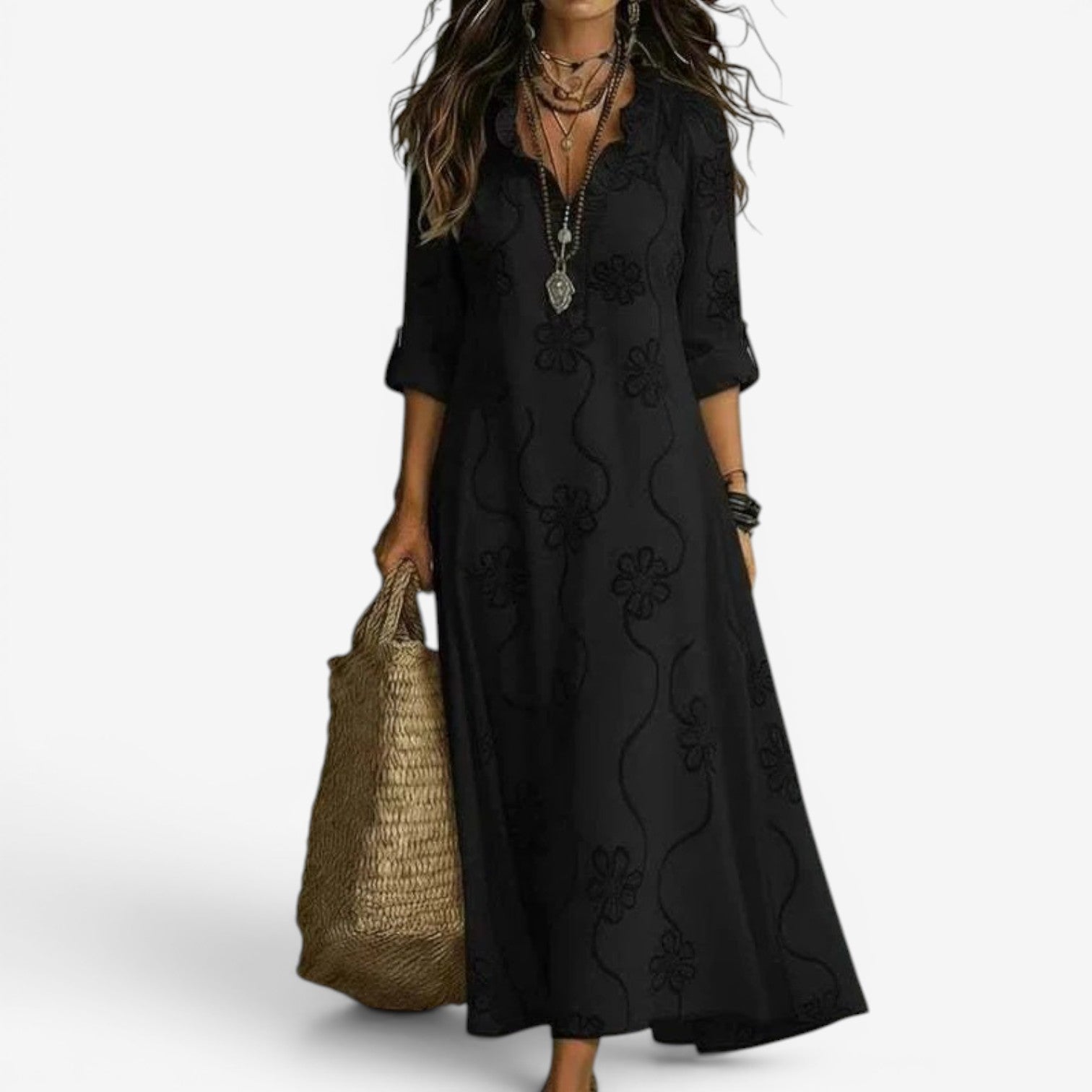 Loisa | Vestido Maxi Bordado