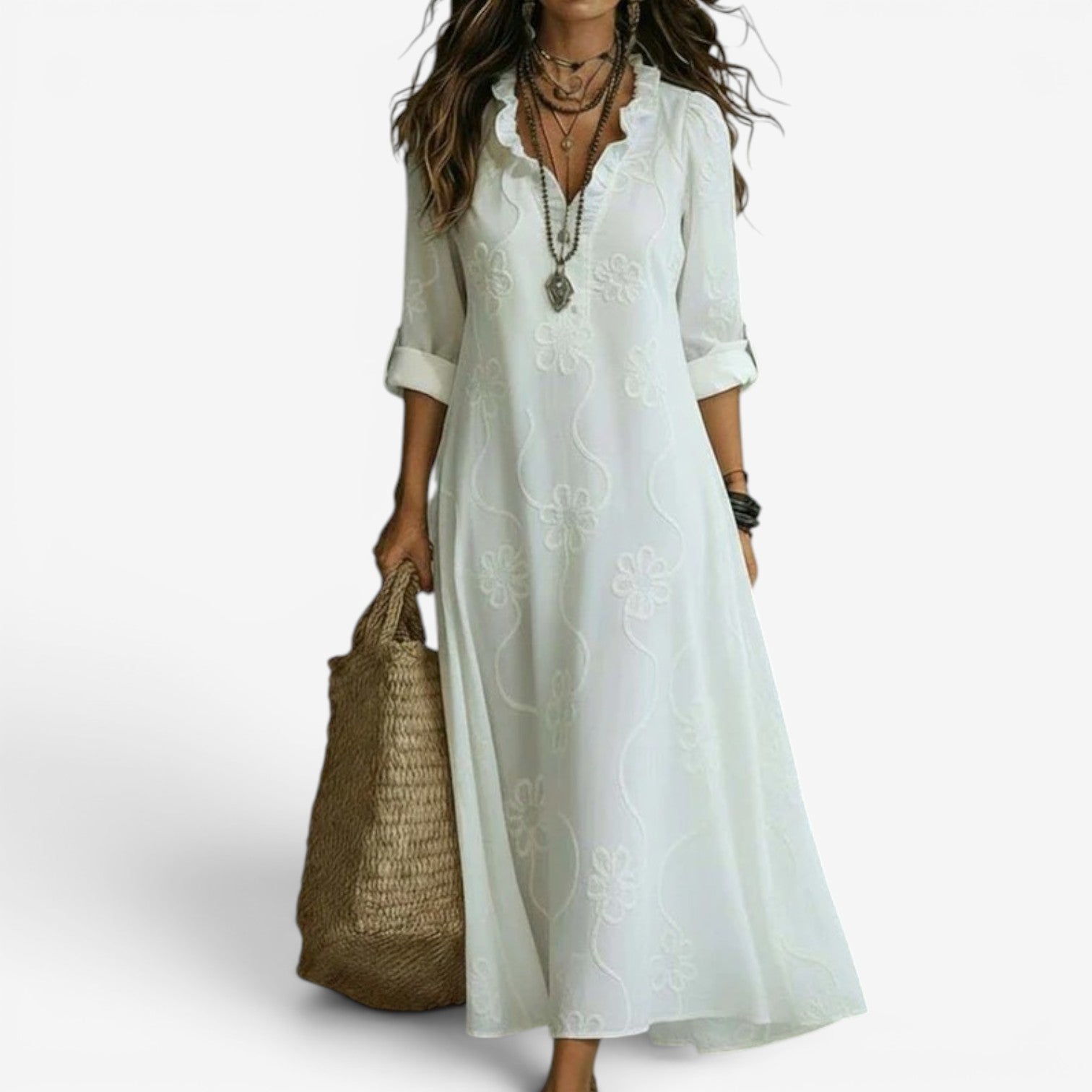 Loisa | Vestido Maxi Bordado