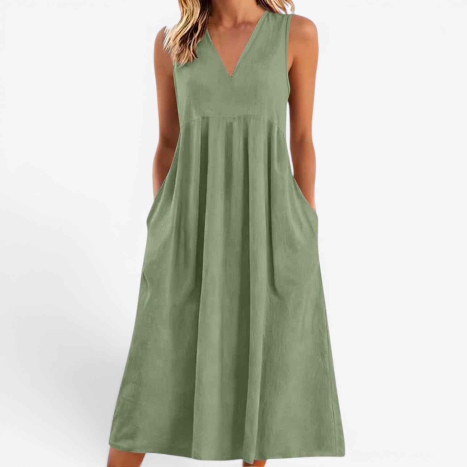 Suzaine | Vestido midi acampanado