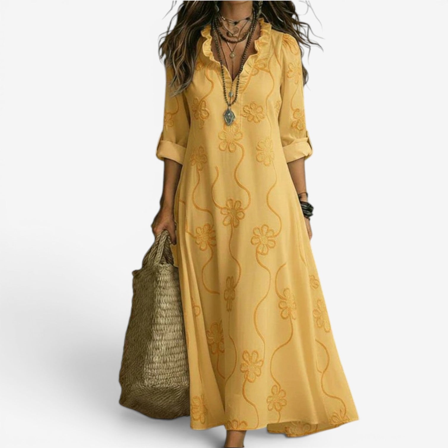 Loisa | Vestido Maxi Bordado